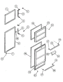 Door parts for Kenmore Refrigerator 253.9308101 (2539308101, 253 9308101) from AppliancePartsPros.com