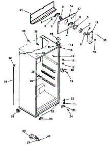 Cabinet parts for Kenmore Refrigerator 253.9308120 (2539308120, 253 9308120) from AppliancePartsPros.com