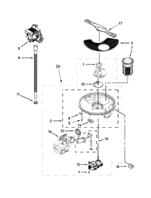 Pump, Washarm And Motor Parts parts for Kenmore Dishwasher 665.13499N412 (66513499N412, 665 13499N412) from AppliancePartsPros.com