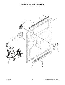 Inner Door Parts parts for Kenmore Dishwasher 665.13543N413 (66513543N413, 665 13543N413) from AppliancePartsPros.com