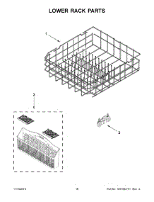 Lower Rack Parts parts for Kenmore Dishwasher 665.13543N413 (66513543N413, 665 13543N413) from AppliancePartsPros.com