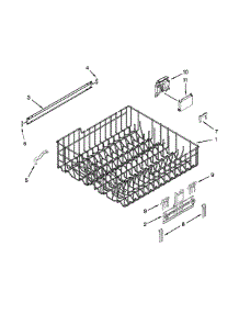 Upper Rack And Track Parts parts for Kenmore Dishwasher 665.13549N411 (66513549N411, 665 13549N411) from AppliancePartsPros.com