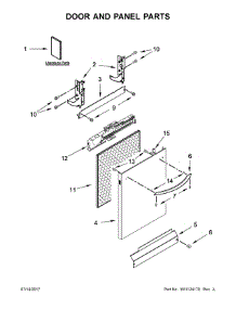 Door And Panel Parts parts for Kenmore Dishwasher 665.13549N414 (66513549N414, 665 13549N414) from AppliancePartsPros.com