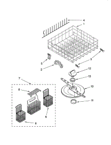Lower Dishrack Parts, Optional Parts (Not Included) parts for Kenmore Dishwasher 665.13592K600 (66513592K600, 665 13592K600) from AppliancePartsPros.com