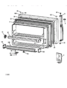 Freezer Door parts for Kenmore Refrigerator 363.78965893 (36378965893, 363 78965893) from AppliancePartsPros.com