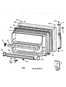 Freezer Door parts for Kenmore Refrigerator 363.78967893 (36378967893, 363 78967893) from AppliancePartsPros.com