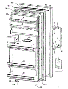 Door Parts parts for Kenmore Refrigerator 363.8381080 (3638381080, 363 8381080) from AppliancePartsPros.com