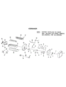 Icemaker parts for Kenmore Refrigerator 363.8400488 (3638400488, 363 8400488) from AppliancePartsPros.com