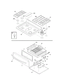 Top / Drawer parts for Kenmore Range 790.77559801 (79077559801, 790 77559801) from AppliancePartsPros.com