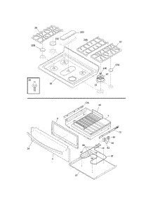 Top / Drawer parts for Kenmore Range 790.77563901 (79077563901, 790 77563901) from AppliancePartsPros.com