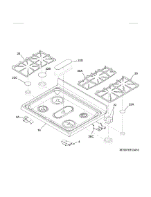 Main Top parts for Kenmore Range 790.78053410 (79078053410, 790 78053410) from AppliancePartsPros.com