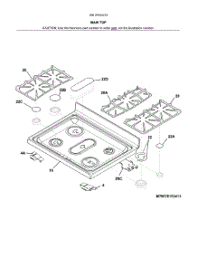Main Top parts for Kenmore Range 790.78153413 (79078153413, 790 78153413) from AppliancePartsPros.com