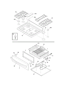 Top / Drawer parts for Kenmore Range 790.78302010 (79078302010, 790 78302010) from AppliancePartsPros.com