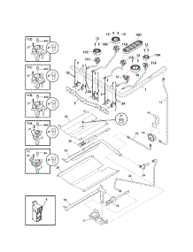 Burner parts for Kenmore Range 790.78302011 (79078302011, 790 78302011) from AppliancePartsPros.com