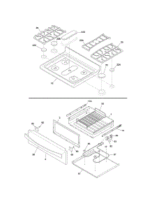 Top / Drawer parts for Kenmore Range 790.78302012 (79078302012, 790 78302012) from AppliancePartsPros.com