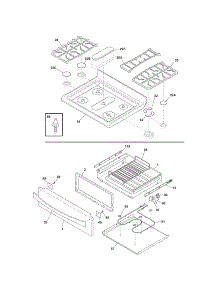 Top / Drawer parts for Kenmore Range 790.78402010 (79078402010, 790 78402010) from AppliancePartsPros.com