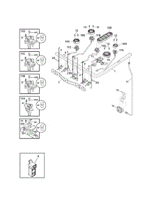Burner parts for Kenmore Range 790.78503011 (79078503011, 790 78503011) from AppliancePartsPros.com