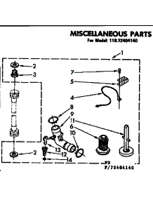 Miscellaneous Parts parts for Kenmore Washer 110.72404140 (11072404140, 110 72404140) from AppliancePartsPros.com