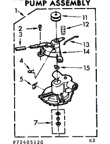 Pump Assembly parts for Kenmore Washer 110.72405120 (11072405120, 110 72405120) from AppliancePartsPros.com