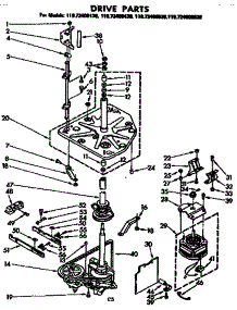 Drive Parts parts for Kenmore Washer 110.72408130 (11072408130, 110 72408130) from AppliancePartsPros.com