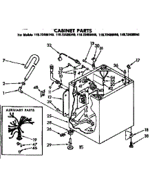 Cabinet Parts parts for Kenmore Washer 110.72408140 (11072408140, 110 72408140) from AppliancePartsPros.com