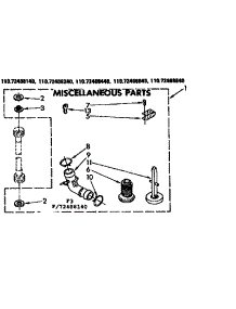 Miscellaneous Parts parts for Kenmore Washer 110.72408240 (11072408240, 110 72408240) from AppliancePartsPros.com