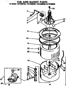 Tub And Basket Parts parts for Kenmore Washer 110.72408430 (11072408430, 110 72408430) from AppliancePartsPros.com
