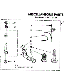 Miscellaneous Parts parts for Kenmore Washer 110.82120100 (11082120100, 110 82120100) from AppliancePartsPros.com