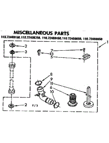 Miscellaneous Parts parts for Kenmore Washer 110.72408450 (11072408450, 110 72408450) from AppliancePartsPros.com