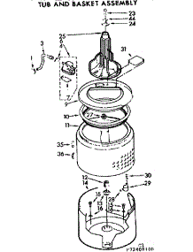 Tub And Basket Assembly parts for Kenmore Washer 110.72408800 (11072408800, 110 72408800) from AppliancePartsPros.com