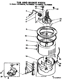 Tub And Basket Parts parts for Kenmore Washer 110.72408820 (11072408820, 110 72408820) from AppliancePartsPros.com