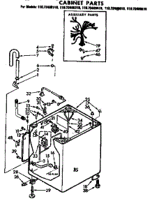 Cabinet Parts parts for Kenmore Washer 110.72409110 (11072409110, 110 72409110) from AppliancePartsPros.com