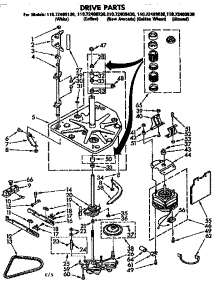 Drive Parts parts for Kenmore Washer 110.72409130 (11072409130, 110 72409130) from AppliancePartsPros.com