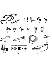 Ice Maker Installation Parts Kit #8085B parts for Kenmore Refrigerator 253.8375160 (2538375160, 253 8375160) from AppliancePartsPros.com