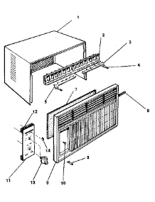Cabinet parts for Kenmore Air Conditioner 253.8790750 (2538790750, 253 8790750) from AppliancePartsPros.com