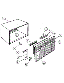 Cabinet And Front Panel parts for Kenmore Air Conditioner 253.8791831 (2538791831, 253 8791831) from AppliancePartsPros.com