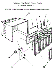 Cabinet And Front Panel parts for Kenmore Air Conditioner 253.8795110 (2538795110, 253 8795110) from AppliancePartsPros.com