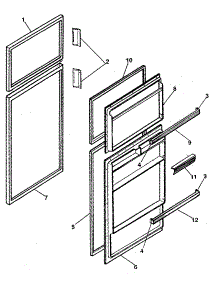 Door parts for Kenmore Refrigerator 253.8796000 (2538796000, 253 8796000) from AppliancePartsPros.com