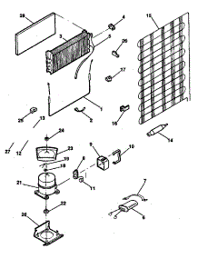 Unit parts for Kenmore Refrigerator 253.8796011 (2538796011, 253 8796011) from AppliancePartsPros.com