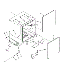 Tub And Frame Parts parts for Kenmore Dishwasher 665.13429K702 (66513429K702, 665 13429K702) from AppliancePartsPros.com
