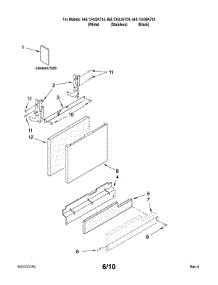 Door And Panel Parts parts for Kenmore Dishwasher 665.13432K704 (66513432K704, 665 13432K704) from AppliancePartsPros.com