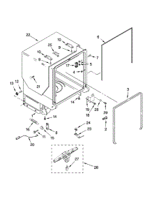 Tub And Frame Parts parts for Kenmore Dishwasher 665.13433K700 (66513433K700, 665 13433K700) from AppliancePartsPros.com