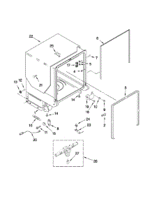 Tub And Frame Parts parts for Kenmore Dishwasher 665.13433K704 (66513433K704, 665 13433K704) from AppliancePartsPros.com