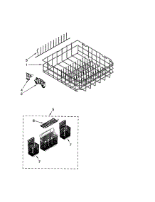 Lower Rack parts for Kenmore Dishwasher 665.13439K701 (66513439K701, 665 13439K701) from AppliancePartsPros.com