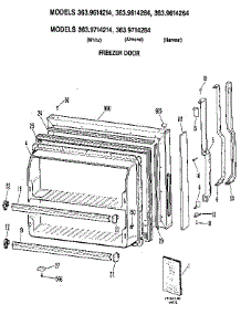 Freezer Door parts for Kenmore Refrigerator 363.9714284 (3639714284, 363 9714284) from AppliancePartsPros.com