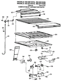 Compartment Seperator parts for Kenmore Refrigerator 363.9714585 (3639714585, 363 9714585) from AppliancePartsPros.com