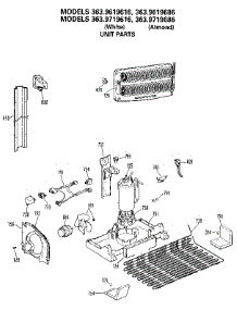 Unit parts for Kenmore Refrigerator 363.9719686 (3639719686, 363 9719686) from AppliancePartsPros.com