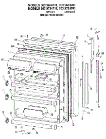Fresh Food Door parts for Kenmore Refrigerator 363.9724711 (3639724711, 363 9724711) from AppliancePartsPros.com