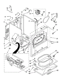 Cabinet Parts parts for Kenmore Dryer 110.74712201 (11074712201, 110 74712201) from AppliancePartsPros.com