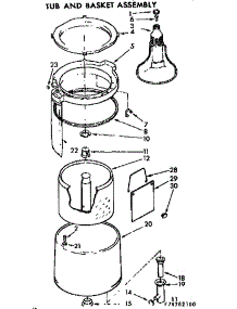 Tub And Basket Assembly parts for Kenmore Washer 110.74762200 (11074762200, 110 74762200) from AppliancePartsPros.com